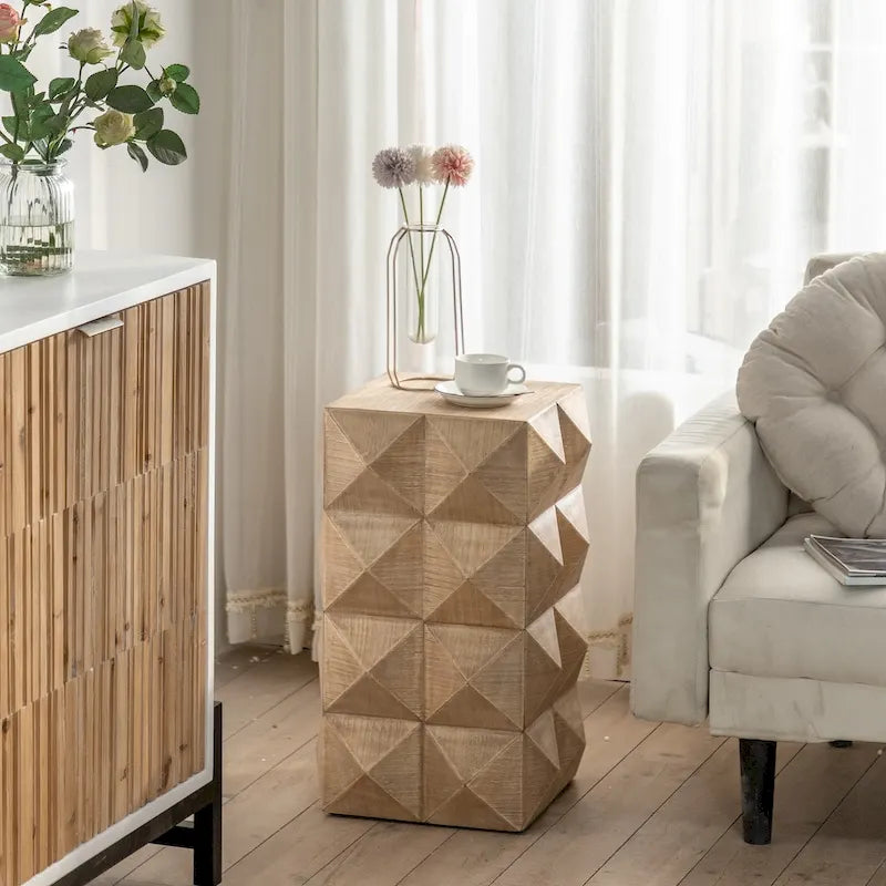 23.62 Height Three-dimensional Embossed Pattern Design Retro Coffee Table Retro Furniture