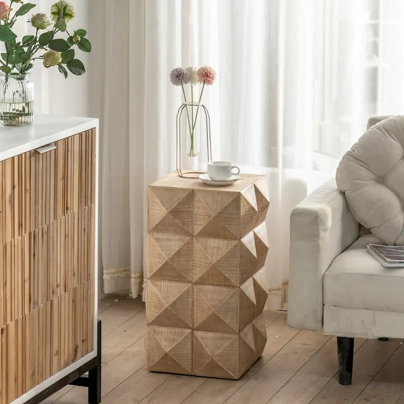 23.62 Height Three-dimensional Embossed Pattern Design Retro Coffee Table Retro Furniture