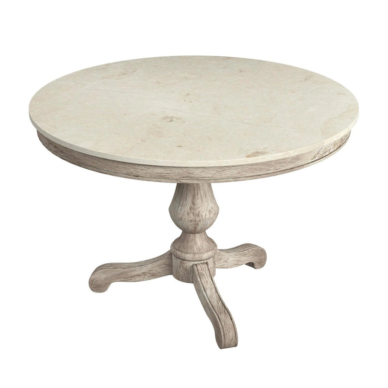 Danielle 44  Round Pedestal Marble Dining Table