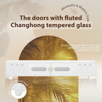 Modern TV Stand with Glass Door 2 Drawers and Cabinets for TVs up to 80 Inches