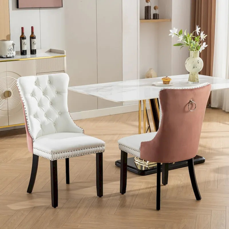 High-end Tufted Contemporary Upholstered Dining Chair with Nailhead Trim