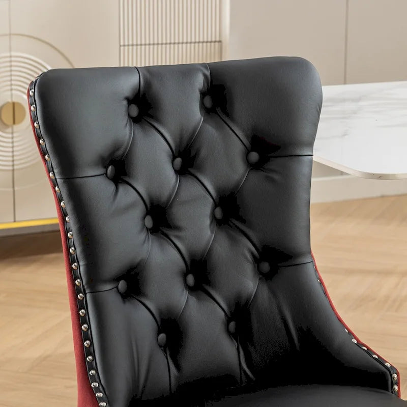 High-end Tufted Contemporary Upholstered Dining Chair with Nailhead Trim