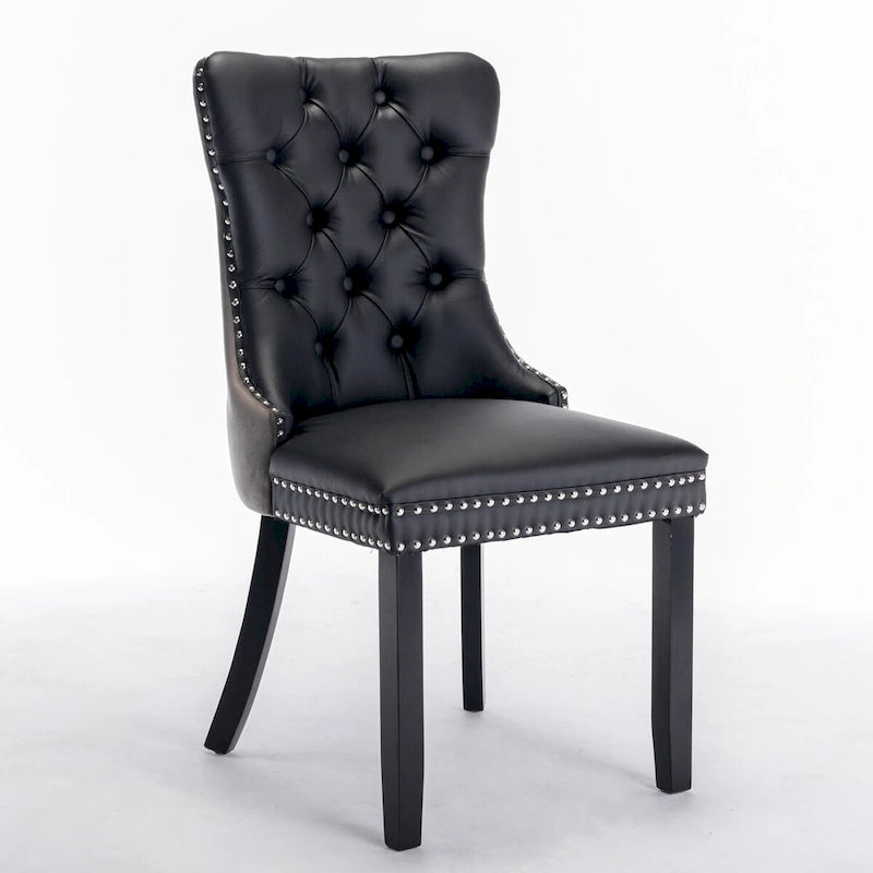 High-end Tufted Contemporary Upholstered Dining Chair with Nailhead Trim