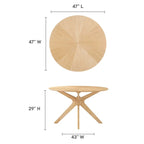 Crossroads 47  Round Wood Dining Table
