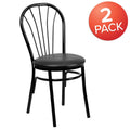 2 Pack Fan Back Metal Chair - Vinyl Seat - 16 W x 20 D x 34.5 H - 16 W x 20 D x 34.5 H