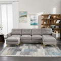 L-Shape Convertible Sectional Sofa Couch, Living Room Sectional with Movable Ottoman for Living Room, Apartment, Office