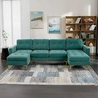 L-Shape Convertible Sectional Sofa Couch, Living Room Sectional with Movable Ottoman for Living Room, Apartment, Office