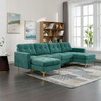 L-Shape Convertible Sectional Sofa Couch, Living Room Sectional with Movable Ottoman for Living Room, Apartment, Office