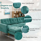 L-Shape Convertible Sectional Sofa Couch, Living Room Sectional with Movable Ottoman for Living Room, Apartment, Office