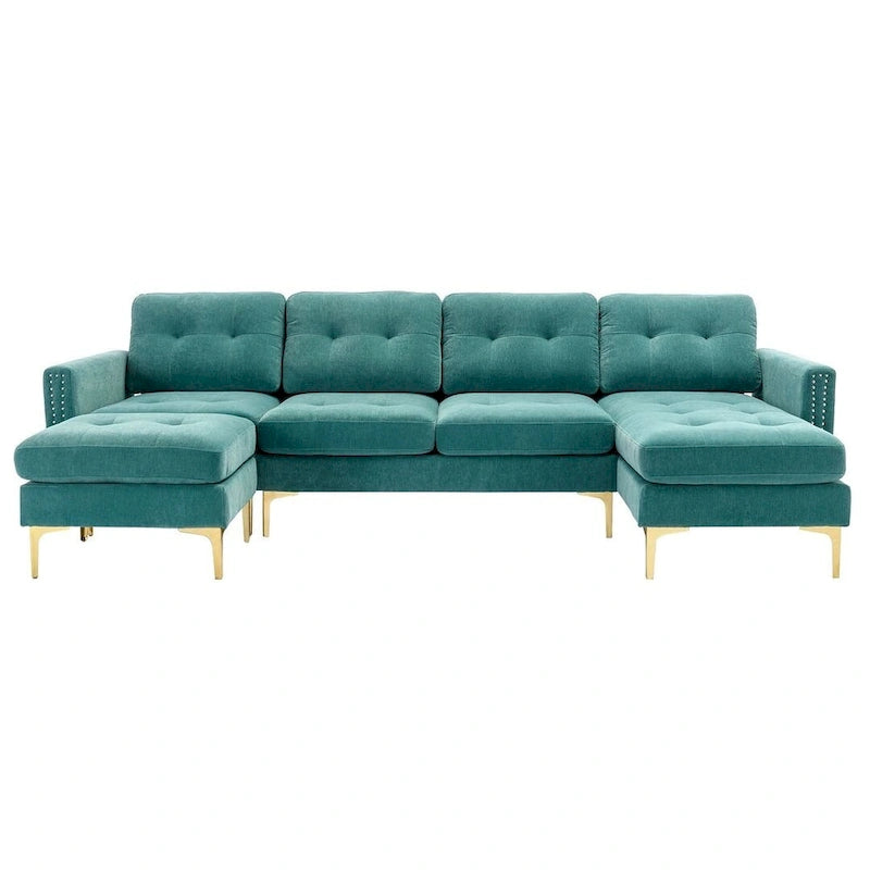 L-Shape Convertible Sectional Sofa Couch, Living Room Sectional with Movable Ottoman for Living Room, Apartment, Office