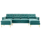 L-Shape Convertible Sectional Sofa Couch, Living Room Sectional with Movable Ottoman for Living Room, Apartment, Office