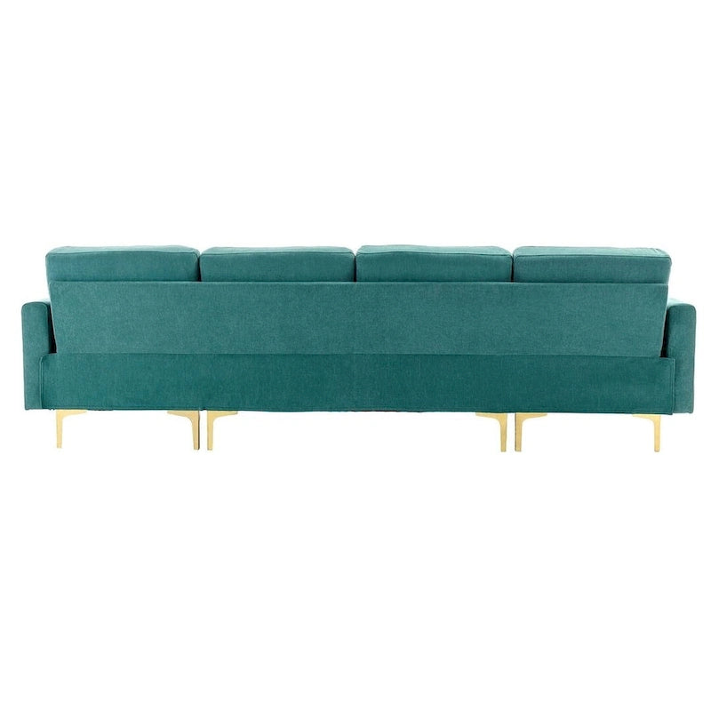 L-Shape Convertible Sectional Sofa Couch, Living Room Sectional with Movable Ottoman for Living Room, Apartment, Office