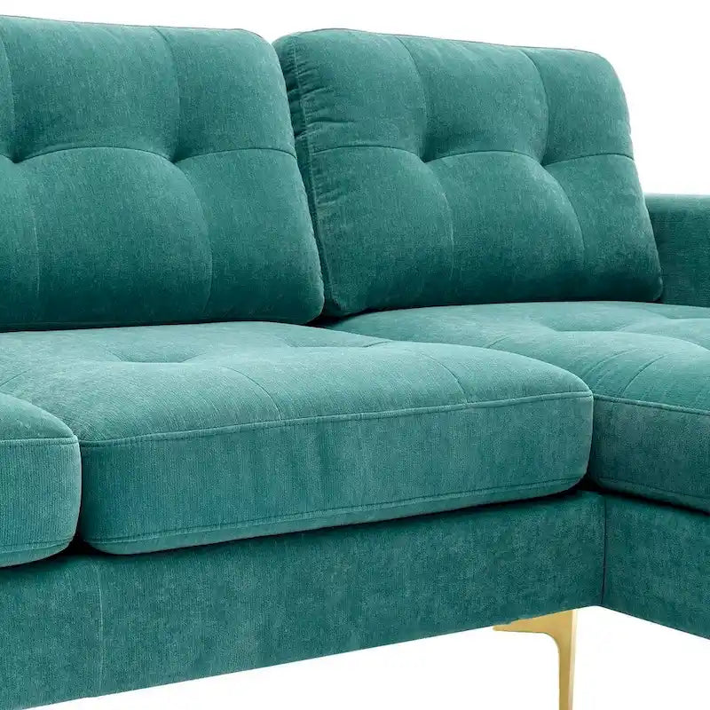 L-Shape Convertible Sectional Sofa Couch, Living Room Sectional with Movable Ottoman for Living Room, Apartment, Office