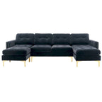 L-Shape Convertible Sectional Sofa Couch, Living Room Sectional with Movable Ottoman for Living Room, Apartment, Office