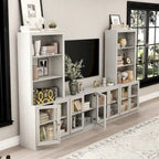 Home Media Center Sleek Design with Ample Shelving and Glass Accents