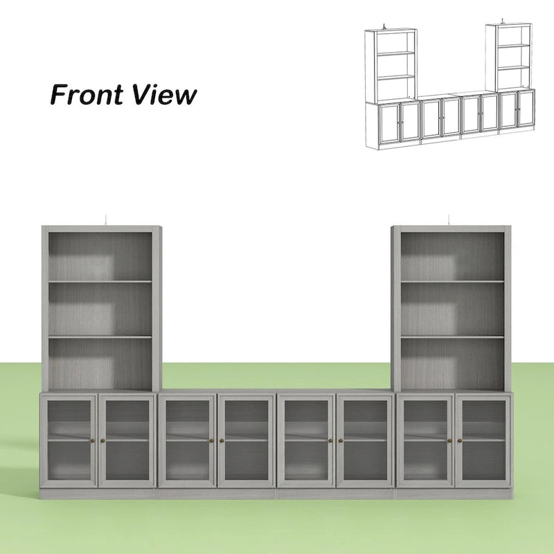 Home Media Center Sleek Design with Ample Shelving and Glass Accents