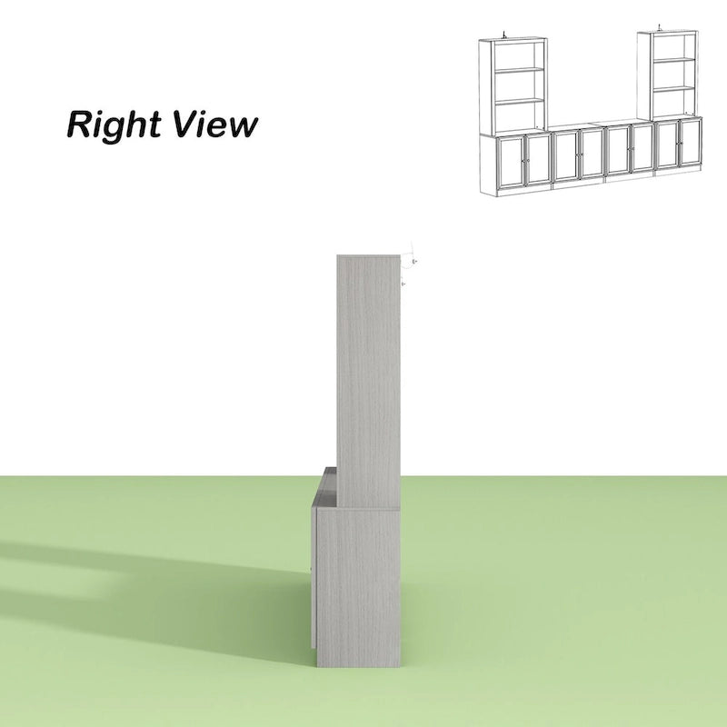 Home Media Center Sleek Design with Ample Shelving and Glass Accents