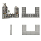 Home Media Center Sleek Design with Ample Shelving and Glass Accents