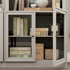 Home Media Center Sleek Design with Ample Shelving and Glass Accents