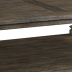 Classic 54 Inch Coffee Table, Baluster Legs, Spacious Top, Weathered Gray