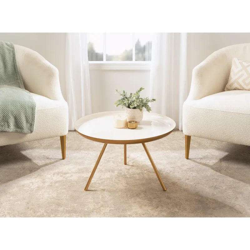 Kate and Laurel Laranya Round Metal Coffee Table - 25  Diameter