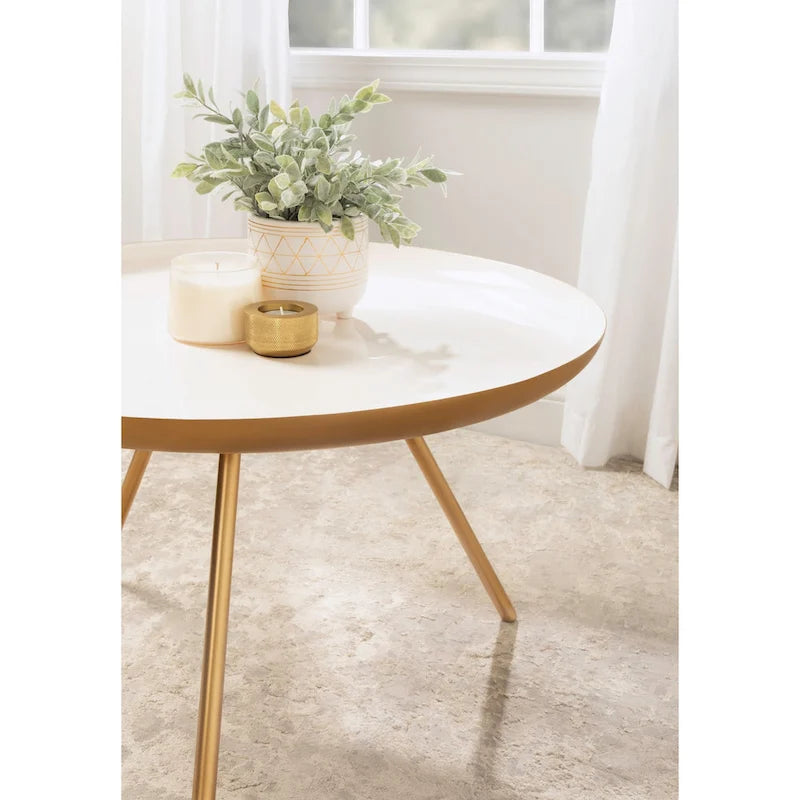 Kate and Laurel Laranya Round Metal Coffee Table - 25  Diameter