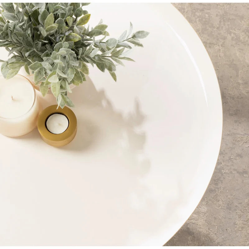 Kate and Laurel Laranya Round Metal Coffee Table - 25  Diameter