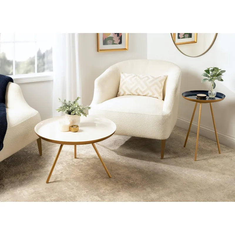 Kate and Laurel Laranya Round Metal Coffee Table - 25  Diameter