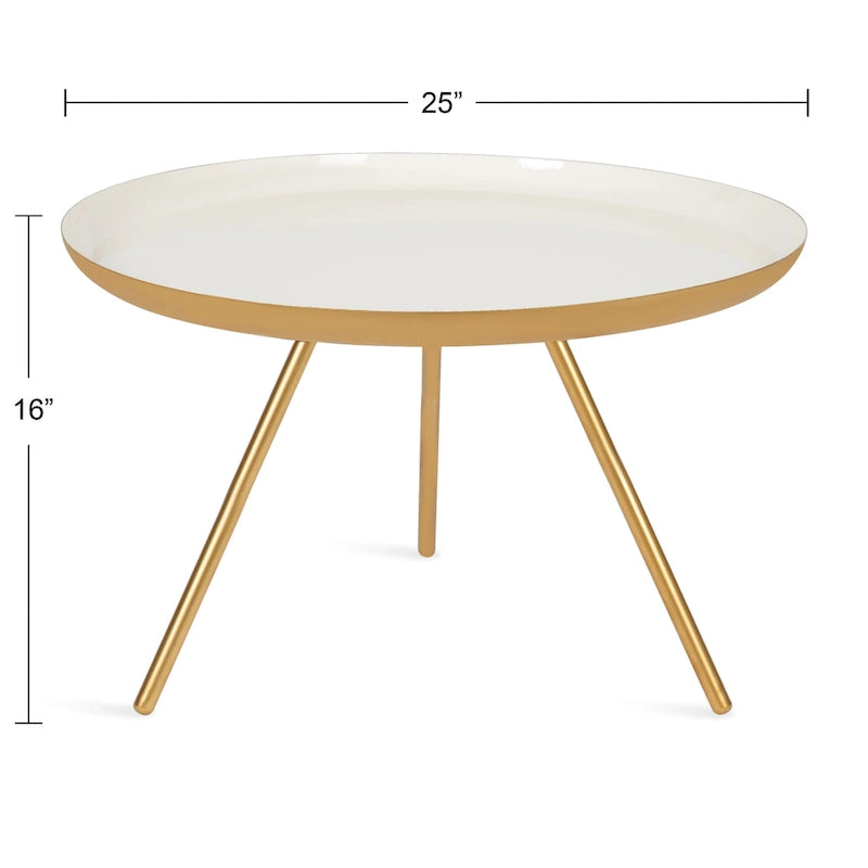 Kate and Laurel Laranya Round Metal Coffee Table - 25  Diameter