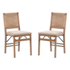 Joslyn Natural Woven Back Folding Dining Chair (Set of 2)