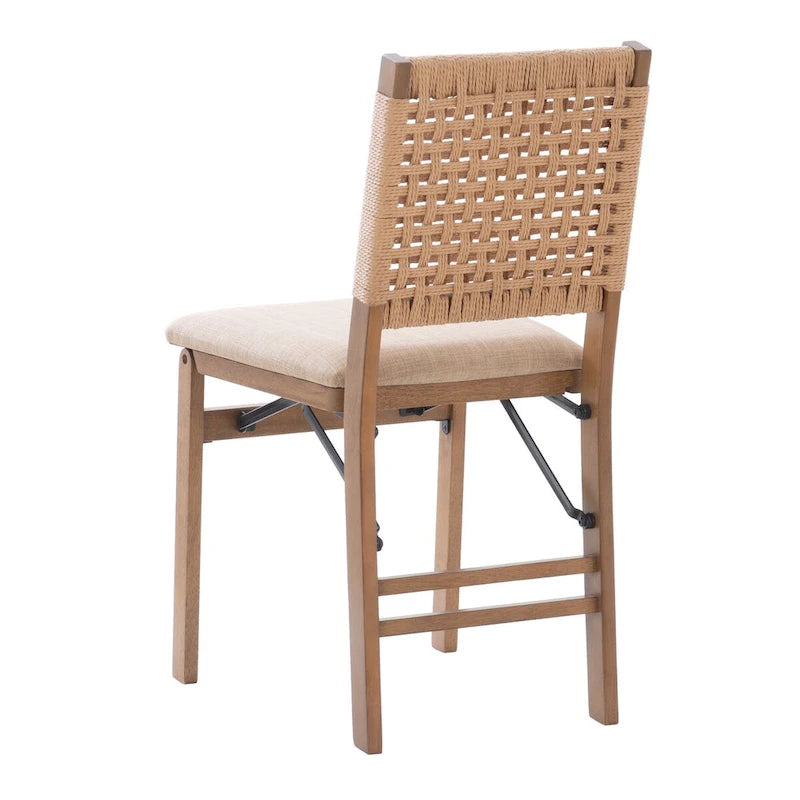 Joslyn Natural Woven Back Folding Dining Chair (Set of 2)