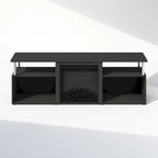 Furinno Jensen Open Storage No Heat Decorative Electric Fireplace TV Stand for TV up to 70 Inch