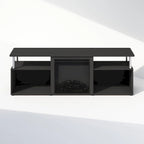 Furinno Jensen Open Storage No Heat Decorative Electric Fireplace TV Stand for TV up to 70 Inch