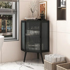 22.25  Floor Corner Cabinet with Glass Door & Adjustable Shelf