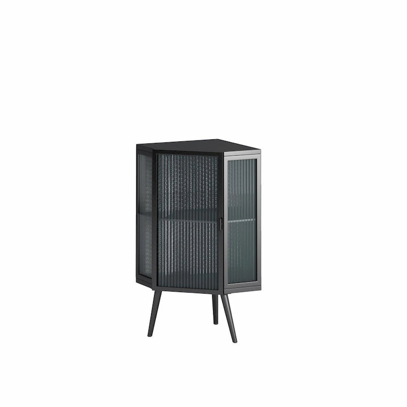 22.25  Floor Corner Cabinet with Glass Door & Adjustable Shelf