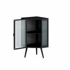 22.25  Floor Corner Cabinet with Glass Door & Adjustable Shelf