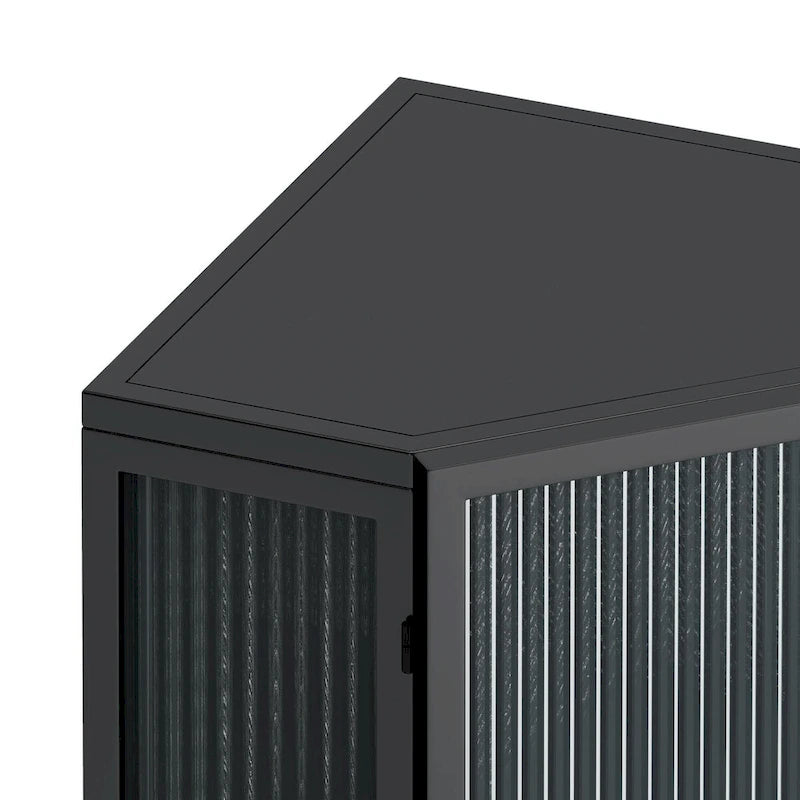 22.25  Floor Corner Cabinet with Glass Door & Adjustable Shelf