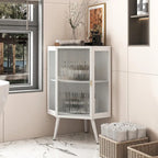 22.25  Floor Corner Cabinet with Glass Door & Adjustable Shelf