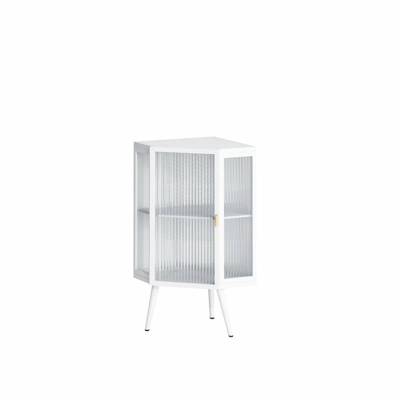 22.25  Floor Corner Cabinet with Glass Door & Adjustable Shelf