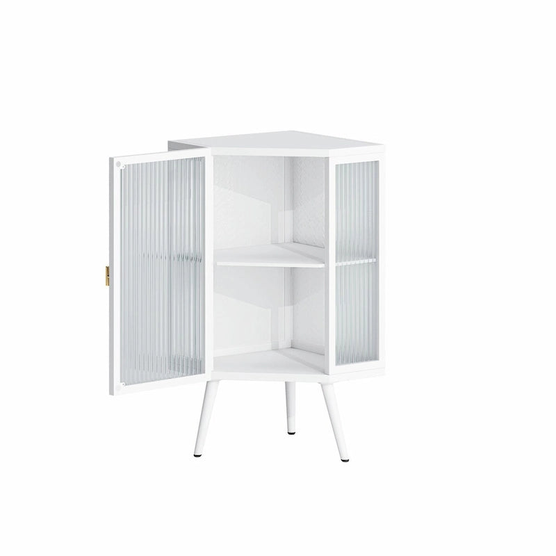 22.25  Floor Corner Cabinet with Glass Door & Adjustable Shelf