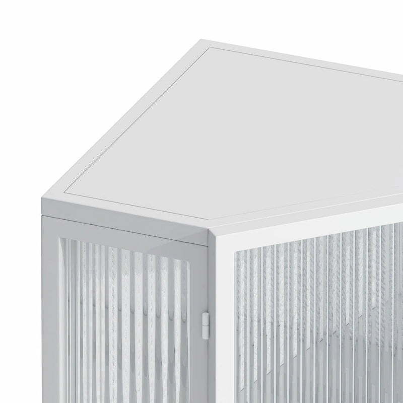 22.25  Floor Corner Cabinet with Glass Door & Adjustable Shelf