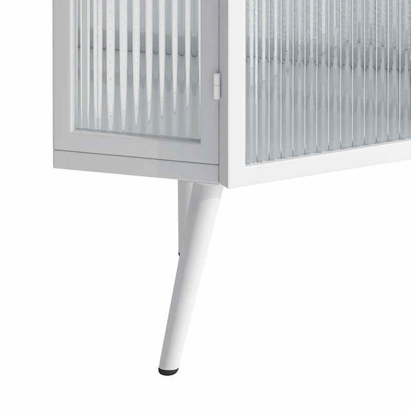 22.25  Floor Corner Cabinet with Glass Door & Adjustable Shelf