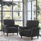 Modern Upholstered Armchair Nailhead Trim Accent Chair (Set of 2)