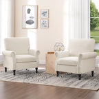 Modern Upholstered Armchair Nailhead Trim Accent Chair (Set of 2)