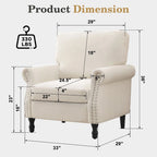 Modern Upholstered Armchair Nailhead Trim Accent Chair (Set of 2)