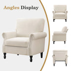 Modern Upholstered Armchair Nailhead Trim Accent Chair (Set of 2)