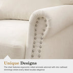 Modern Upholstered Armchair Nailhead Trim Accent Chair (Set of 2)