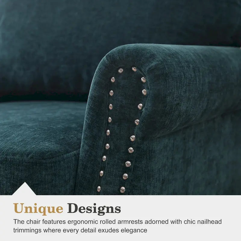 Modern Upholstered Armchair Nailhead Trim Accent Chair (Set of 2)