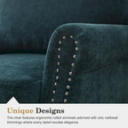 Modern Upholstered Armchair Nailhead Trim Accent Chair (Set of 2)