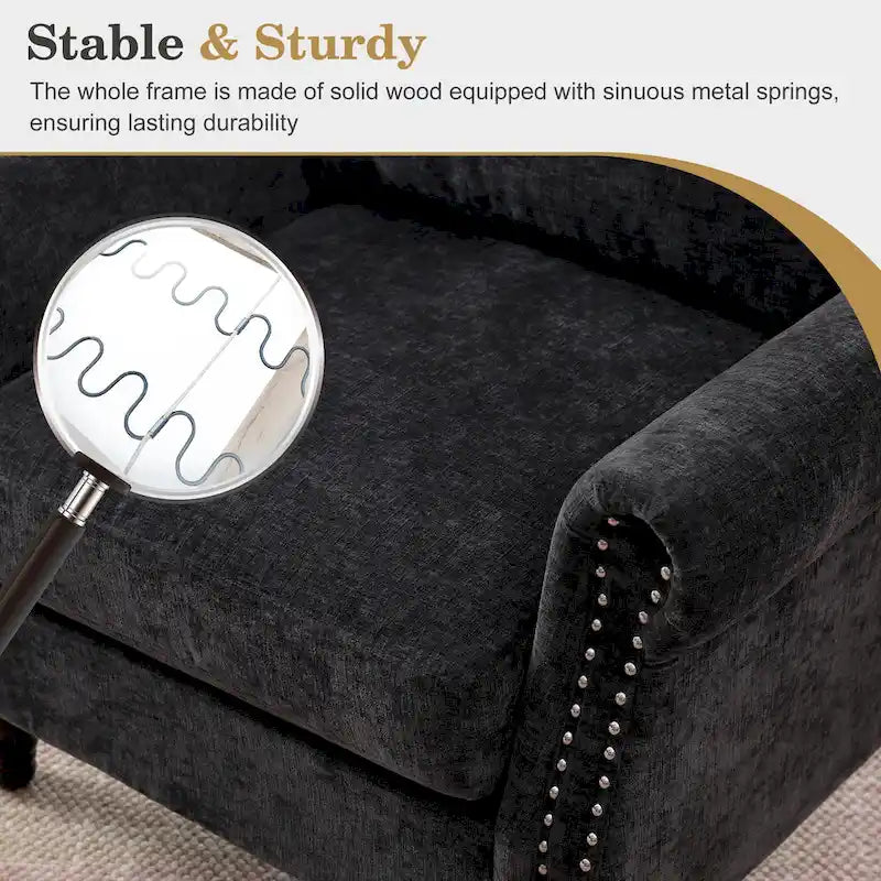 Modern Upholstered Armchair Nailhead Trim Accent Chair (Set of 2)